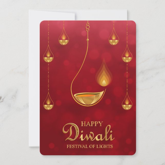 Festividades Cartão de Férias Feliz Diwali (Frente)