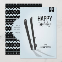 Cartão de Férias Feliz do Esqui de inverno