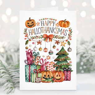 Festividades Cartão de Férias Feliz HalloThanksMas