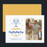 Festividades Cartão de Férias "Feliz Hanukkah"<br><div class="desc">Foto festiva personalizada Feliz Chanucá.</div>