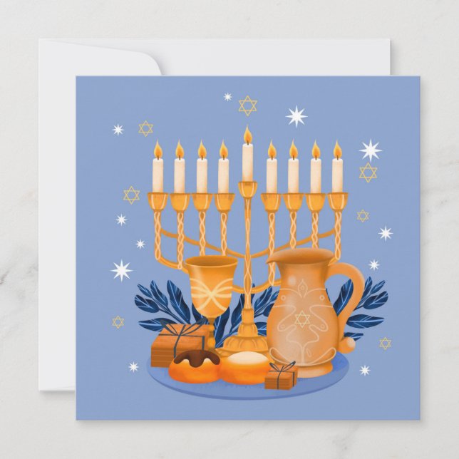 Festividades Cartão de Férias Feliz Hanukkah (Frente)