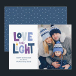 Festividades Cartão de Férias Feliz Hanukkah de "Amor e Luz"<br><div class="desc">"Amor e Luz" Feliz design de Férias Hanukkah.</div>