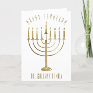 Festividades Cartão de Férias Feliz Hanukkah Menorah