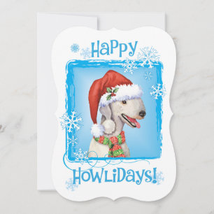 Festividades Cartão de Férias Feliz Holiday Bedlington Terrier