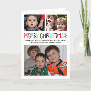 Festividades Cartão de Férias Feliz Natal 3+ Personalizado