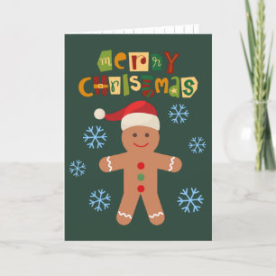 Festividades Cartão de Férias Feliz Natal Gingercake Man