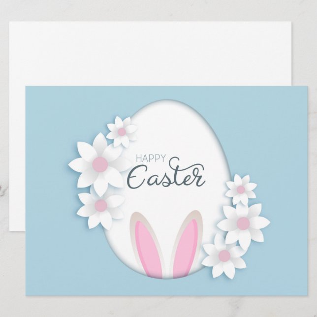 Festividades Cartão de Férias Feliz Páscoa (Frente/Verso)