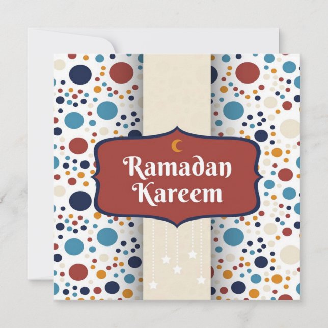Festividades Cartão de Férias Feliz Ramadan Kareem Crescent (Frente)