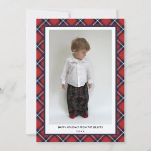 Festividades Cartão de Férias Felizes da Xadrez Tartan para o