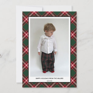 Festividades Cartão de Férias Felizes da Xadrez Tartan para o