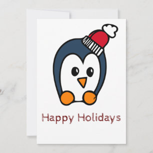 Festividades Cartão de Férias Felizes Pinguim