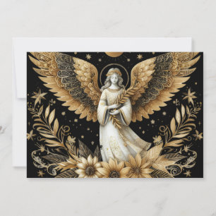 Festividades Cartão de Férias Flat Anjo Dourado