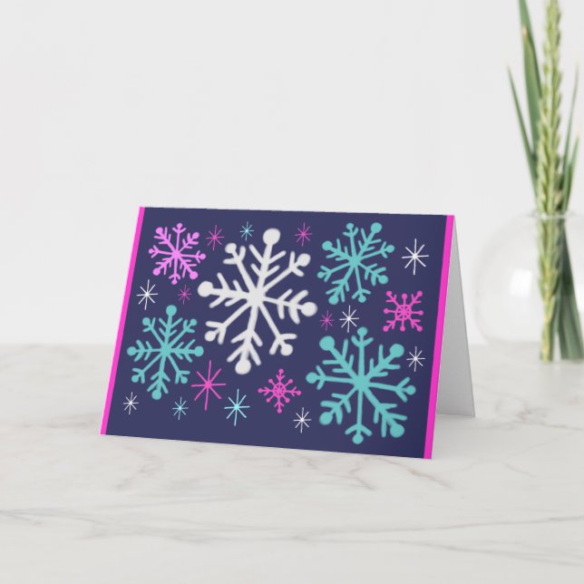 Festividades Cartão de Férias Floco de Neve (Frente)