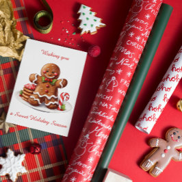 Festividades Cartão de Férias Flor de Natal Homem Pão Gelado