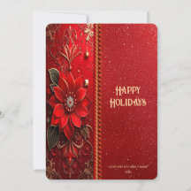 Cartão de Férias Flor Vermelha do Natal