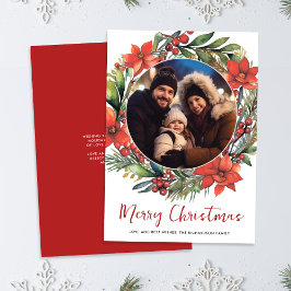 Festividades Cartão de Férias Floral de Feriado de Natal