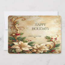 Cartão de Férias Floral de Natal