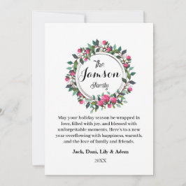 Festividades Cartão de Férias Floral Feriado Floral da Família 