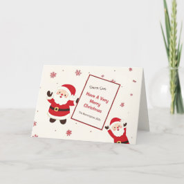 Festividades Cartão de Férias Folgado de Papais noeis de Natal 