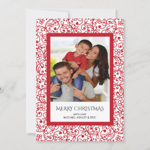Festividades Cartão de Férias Fotografadas com Quadro Vermelh