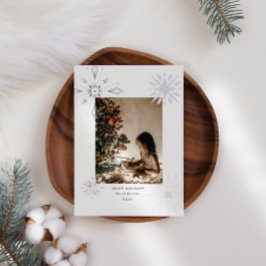 Festividades Cartão de Férias Fotográficas Silver Snowflake