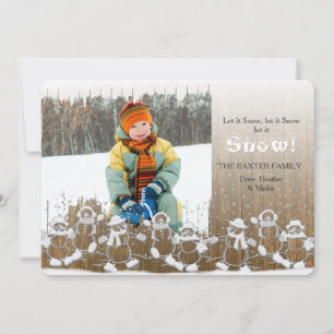 Festividades Cartão de Férias Fotográficas Snowmen