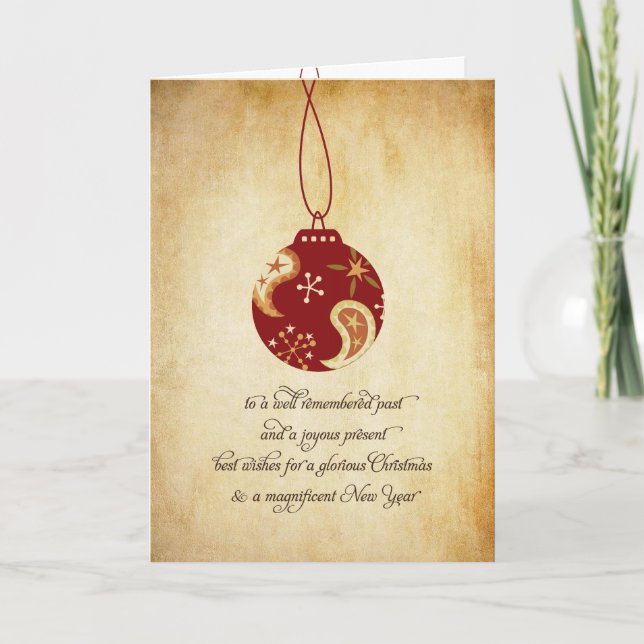 Festividades Cartão de Férias Grunge do enfeites de natal (Frente)