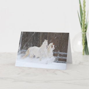 Festividades Cartão de Férias Horses em Execução