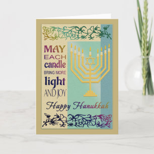 Festividades Cartão de Férias Judaicas Feliz Hanukkah Menorah
