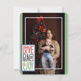 Festividades Cartão de Férias Love Peace & Joy (adicione sua pr