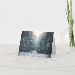 Festividades Cartão de Férias Luz da Floresta de Inverno - Neve