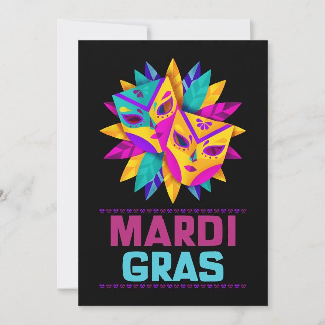 Festividades Cartão de Férias Mardi Gras (Frente)
