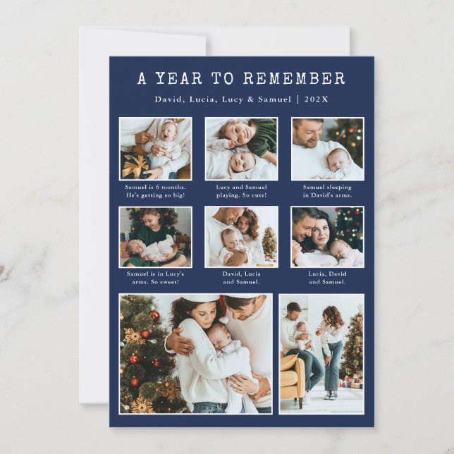 Festividades Cartão de Férias Moderno de Colagem de Fotos (Frente)