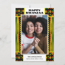 Cartão de Férias Moderno de Kwanzaa com Foto