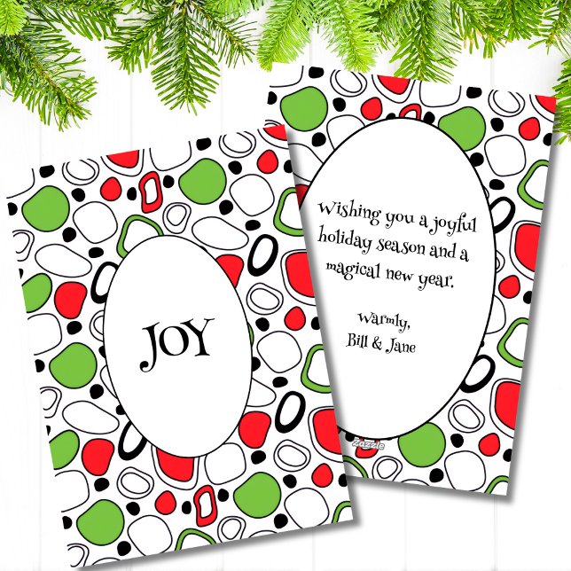 Festividades Cartão de Férias Moderno JOY para Mensagem Persona (Modern Joy Holiday Flat Card)