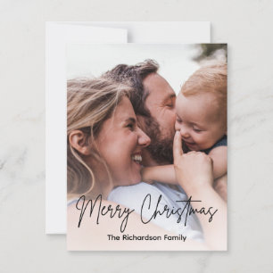Festividades Cartão de Férias Moderno Simples com Foto da Famíl