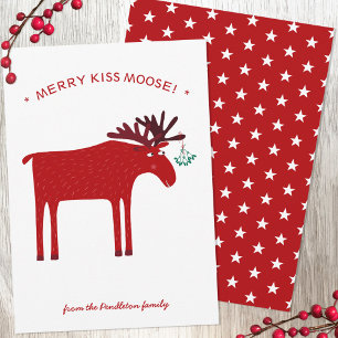 Festividades Cartão de Férias Moose Engraçado