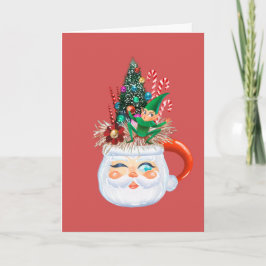 Festividades Cartão de Férias Mug de Papais noeis Vintage