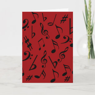 Festividades Cartão de Férias Musical - Vermelho