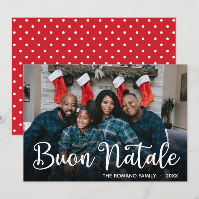 Festividades Cartão de Férias Natale do Modern Buon (Frente/Verso)