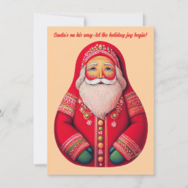 Festividades Cartão de Férias Papai Noel Arte Popular Primitiva