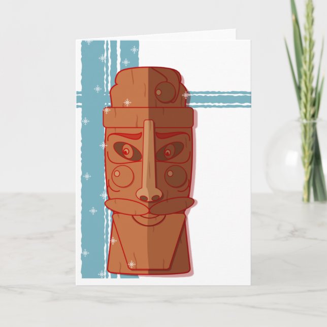 Festividades Cartão de férias - "Papais noeis Tiki-Baby" (Frente)