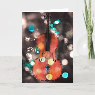 Festividades Cartão de férias para violoncelo festivo