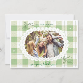 Festividades Cartão de Férias Personalizadas da Xadrez Gingham 