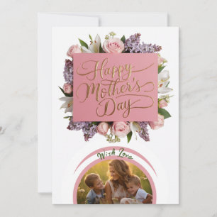Festividades Cartão de Férias Personalizado com Foto e Floral E