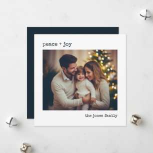Festividades Cartão de Férias Personalizado com Foto Minimalist
