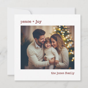 Festividades Cartão de Férias Personalizado com Foto Minimalist
