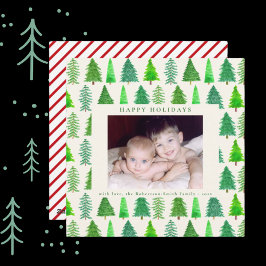 Festividades Cartão de Férias Personalizado das Árvores de Nata