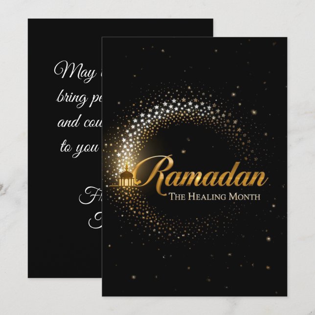 Festividades Cartão de Férias Personalizado Ramadan MubaraK (Frente/Verso)