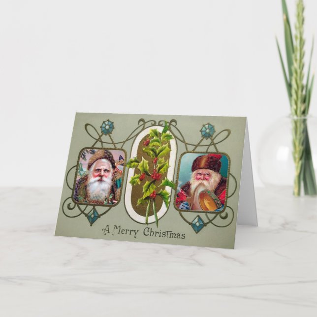 Festividades Cartão de Férias Personalizável Vintage (Frente)